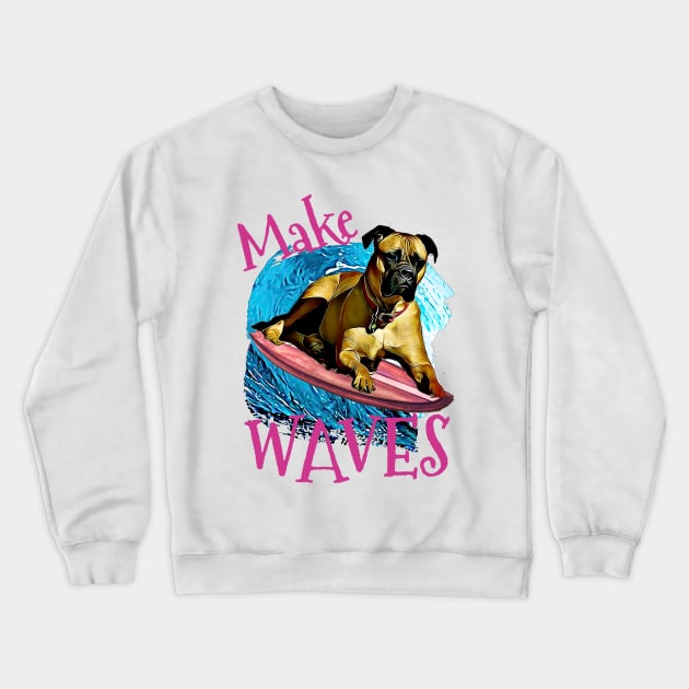 WAVES Bullmastiff Crewneck Sweatshirt by Witty Things Designs